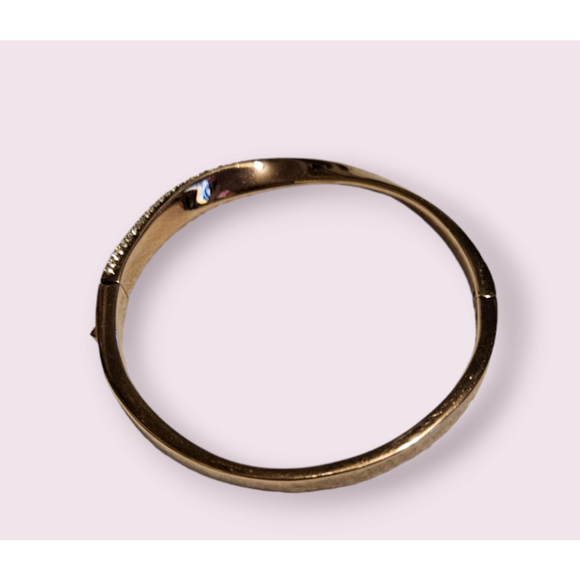 Kate Spade New York Gold Tone Twisted Bangle Crystals Bracelet - Picture 4 of 11